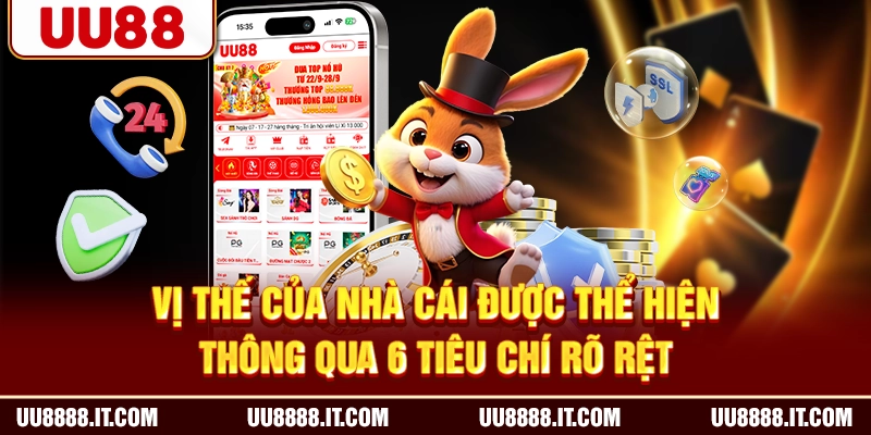 Vị thế của nhà cái được thể hiện thông qua 6 tiêu chí rõ rệt